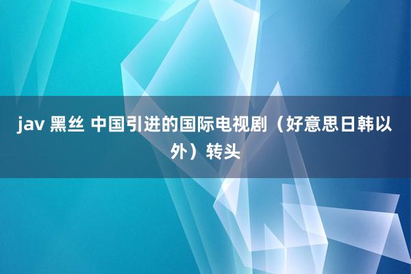 jav 黑丝 中国引进的国际电视剧(好意思日韩以外)转头