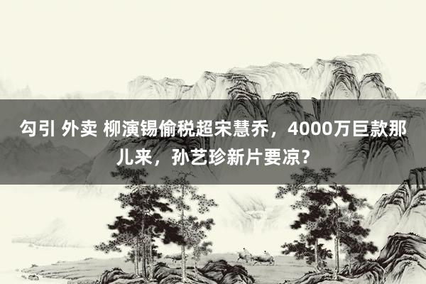 勾引 外卖 柳演锡偷税超宋慧乔，4000万巨款那儿来，孙艺珍新片要凉？