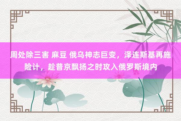 周处除三害 麻豆 俄乌神志巨变，泽连斯基再施险计，趁普京飘扬之时攻入俄罗斯境内