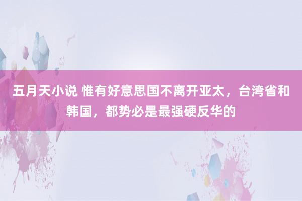 五月天小说 惟有好意思国不离开亚太，台湾省和韩国，都势必是最强硬反华的