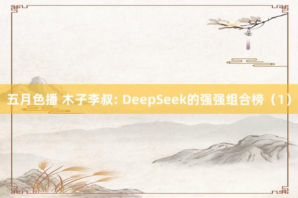 五月色播 木子李叔: DeepSeek的强强组合榜（1）