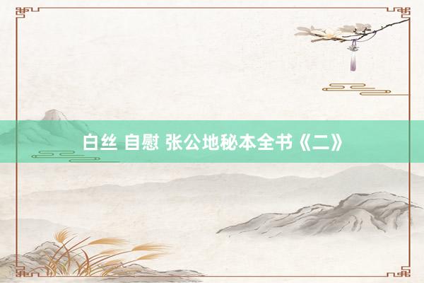 白丝 自慰 张公地秘本全书《二》