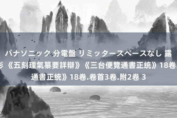 パナソニック 分電盤 リミッタースペースなし 露出・半埋込両用形 《五刻理氣纂要詳辯》《三台便覽通書正统》18卷.卷首3卷.附2卷 3