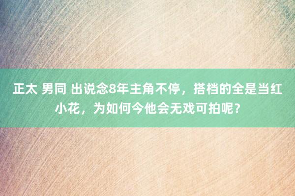 正太 男同 出说念8年主角不停，搭档的全是当红小花，为如何今他会无戏可拍呢？